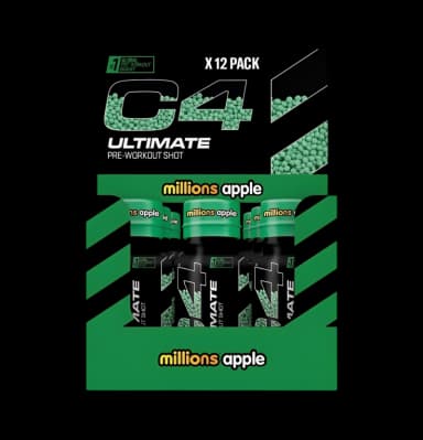 C4 Ultimate Pre-Workout Millions Apple 12x60ml Shots