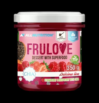 Frulove Dessert with Superfood, Strawberry & Raspberry with Chia
