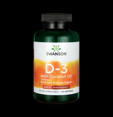 Vitamin D-3 with Coconut Oil 2000IU 60 Mjuka gelkapslar