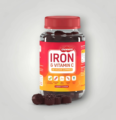 Chewwies Iron & Vitamin C 30 Gummies - Cherry